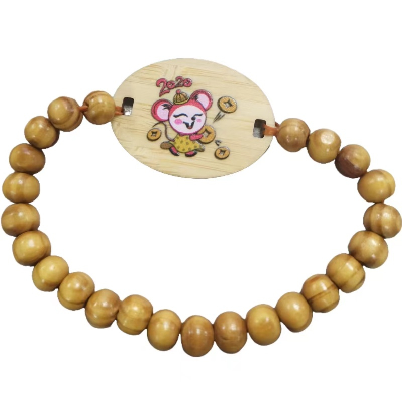 Customisierte RFID -Armbänder F08 EV1 1k Holzkarte Holzperlen NFC -Armband