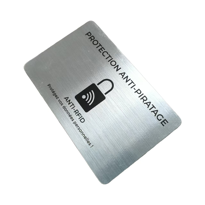 Personalized Silver Brushed Surface Logo Print RFID Card