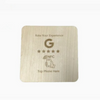 13.56mhz Wooden Square Customized RFID Card NFC Plates Google Review Card