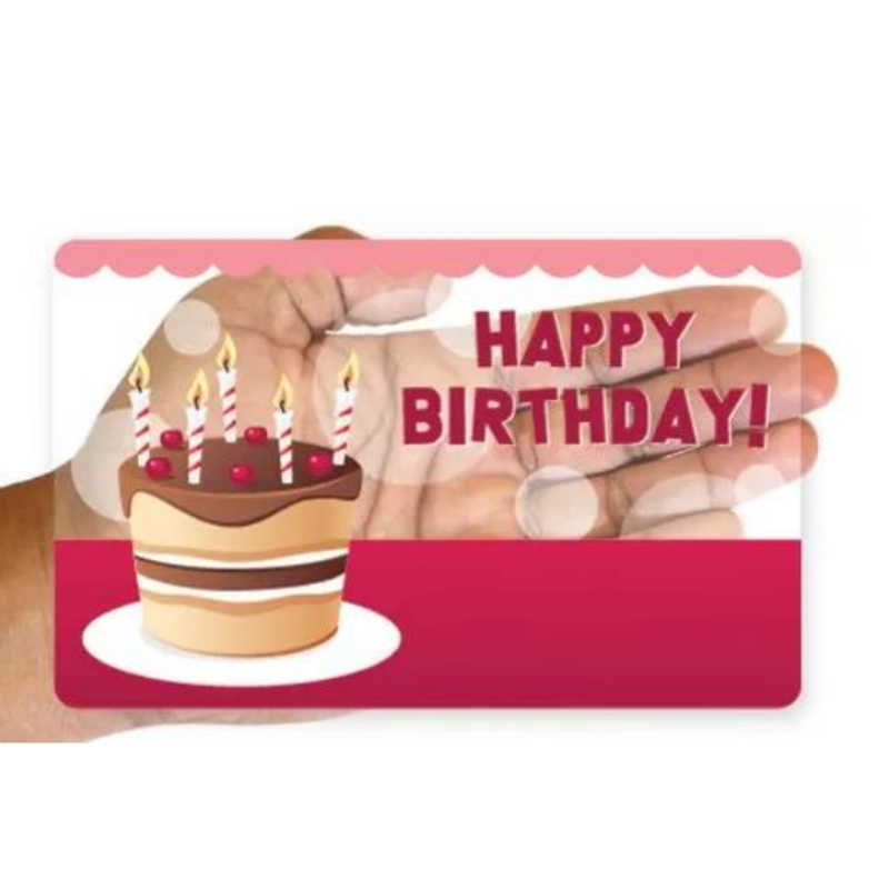 CMYK Full Color Glossy 0.76mm Happy Birthday Gift Business Transparent Clear Card